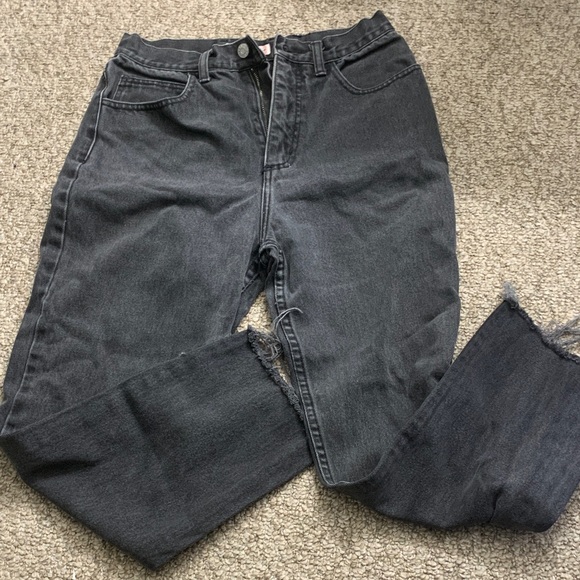 Guess Faded Black Cropped Jeans 80s/90s - Picture 1 of 6
